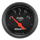 Autometer Z Series 52mm 0 Empty / 30 Full Fuel Level Gauge