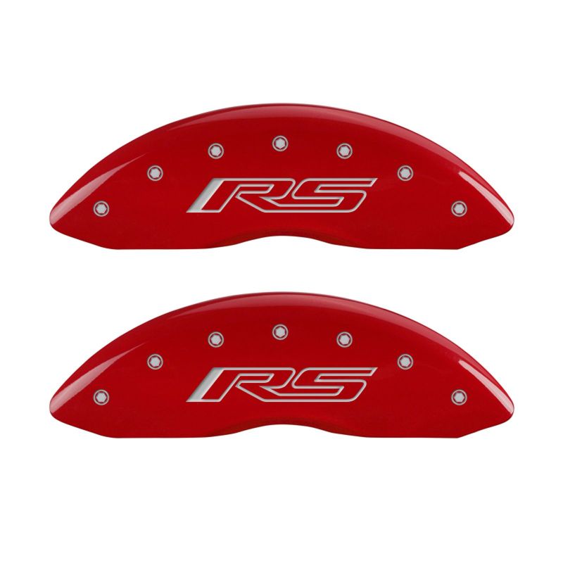 MGP 4 Caliper Covers Engraved Front & Rear Gen 5/RS Red finish silver ch