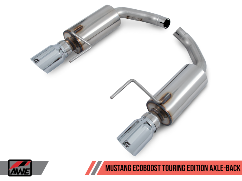 AWE Tuning S550 Mustang EcoBoost Axle-back Exhaust - Touring Edition (Chrome Silver Tips)