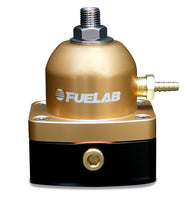 Load image into Gallery viewer, Fuelab 545 TBI Adjustable Mini FPR In-Line 10-25 PSI (1) -6AN In (1) -6AN Return - Gold