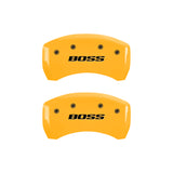 MGP Rear set 2 Caliper Covers Engraved Rear Boss Yellow finish black ch