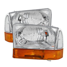 Load image into Gallery viewer, Xtune Ford F250/350/450 Superduty 99-04 Crystal Headlights Chrome HD-JH-FF25099-AMB