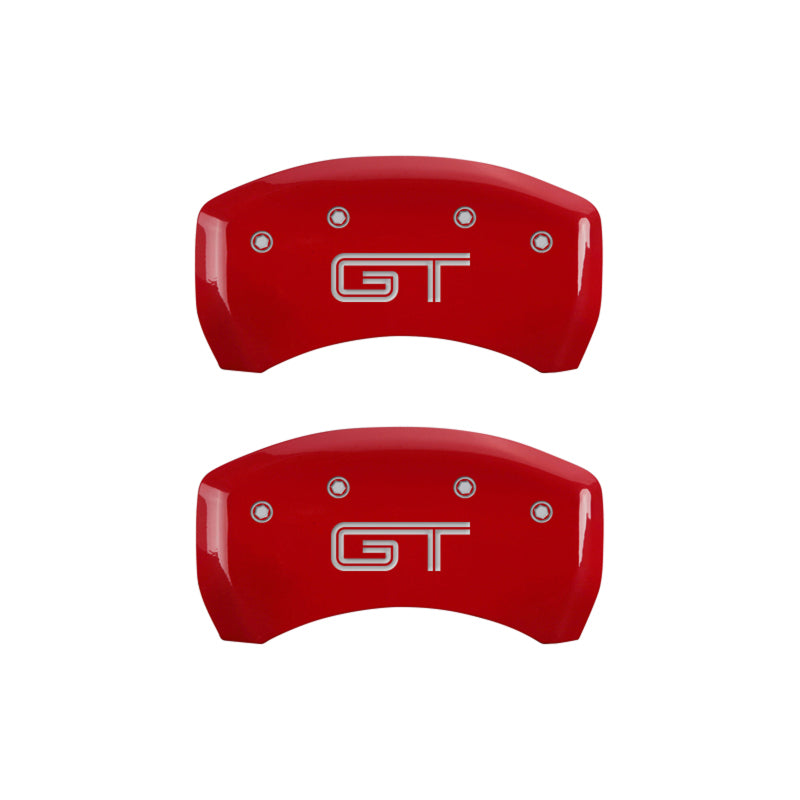 MGP Rear set 2 Caliper Covers Engraved Rear 2015/Bar & Pony Red finish silver ch