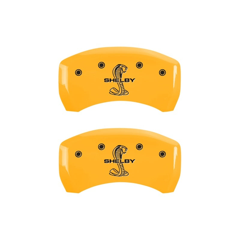 MGP Rear set 2 Caliper Covers Engraved Rear Tiffany Snake Yellow finish black ch