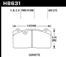 Load image into Gallery viewer, Hawk 09-11 Corvette Z06/ZR-1 (w/Carbon Ceramic Brake Package and Iron rotors) HP+ Autocross Front Br