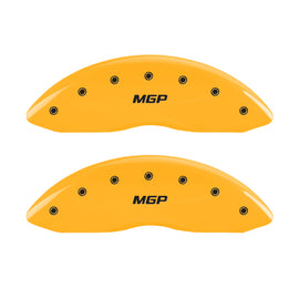 MGP 4 Caliper Covers Engraved Front & Rear MGP Yellow Finish Black Char 2007 Dodge Charger