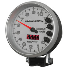 Load image into Gallery viewer, Autometer 5 inch Ultimate III Playback Tachometer 11000 RPM - Silver