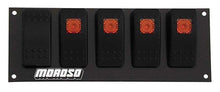 Load image into Gallery viewer, Moroso Rocker Switch Panel - Flat Surface Mount - LED - 2.488in x 6.695in - Five On/Off Switches