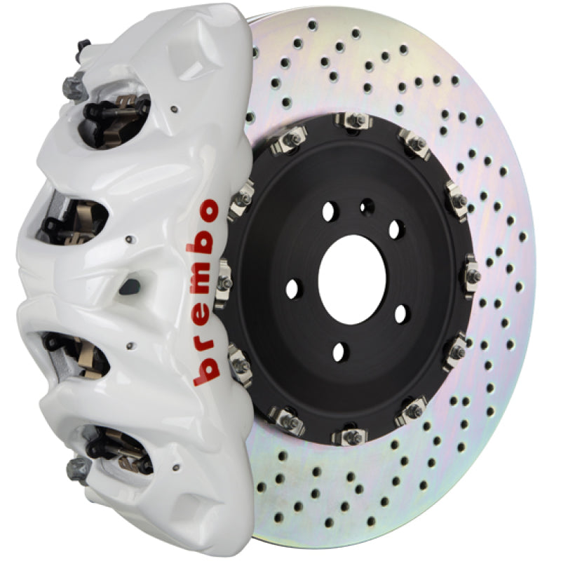 Brembo 08-17 S5 Front GT BBK 6 Piston Cast 380x34 2pc Rotor Drilled-White