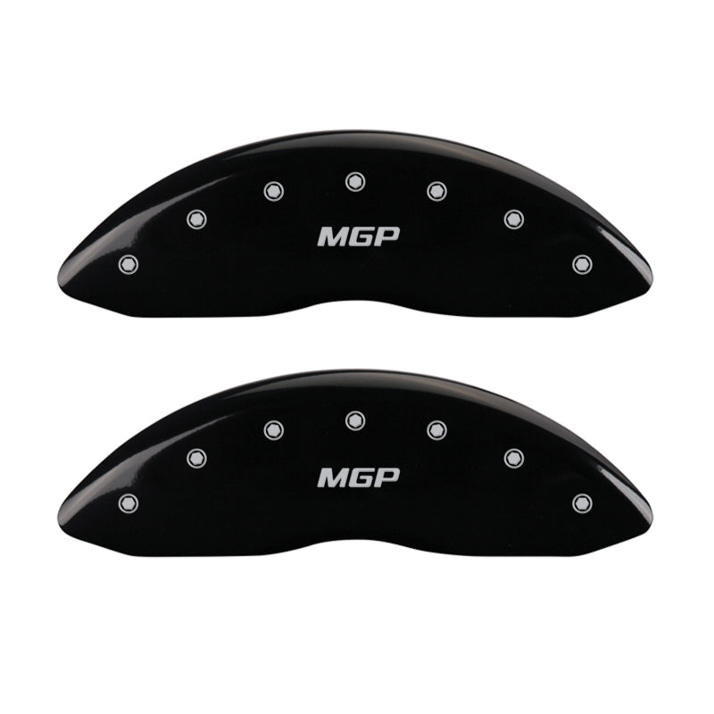 MGP 4 Caliper Covers Engraved Front & Rear MGP Black Finish Silver Char 2016 Chevrolet SS