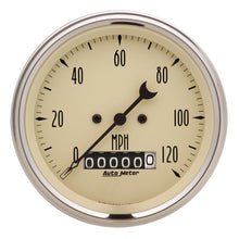 Load image into Gallery viewer, Autometer 3-3/8in 120mph Antique Beige Elec. Programmable Speedometer w/ Wheel Odometer