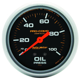 Autometer Liquid Filled Mechanical 66.7mm 0-100 PSI Oil Pressure Gauge