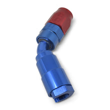 Load image into Gallery viewer, Russell Performance 3/8in SAE Quick Disc Female to -6 Hose Red/Blue 45 Degree Hose End