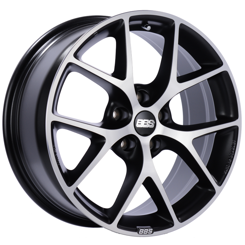 BBS SR 17x7.5 5x112 ET35 Satin Black Diamond Cut Face Wheel -82mm PFS/Clip Required