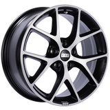 BBS SR 17x7.5 5x112 ET35 Satin Black Diamond Cut Face Wheel -82mm PFS/Clip Required