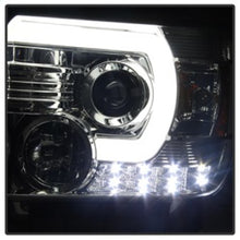 Load image into Gallery viewer, Spyder GMC Sierra 14-16 Projector Headlights Light Bar DRL Chrome PRO-YD-GS14-LBDRL-C