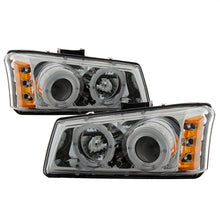 Load image into Gallery viewer, Spyder Chevy Silverado 1500 03-06 Projector Headlights LED Halo LED Ambr Reflctr Ch PRO-YD-CS03-AM-C