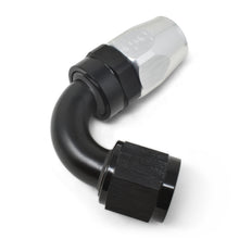 Load image into Gallery viewer, Russell Performance -8 AN Black/Silver 120 Degree Tight Radius Full Flow Swivel Hose End