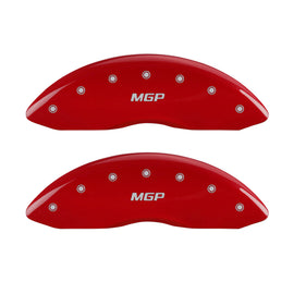 MGP 4 Caliper Covers Engraved Front & Rear MGP Red Finish Silver Characters 2016 Chevrolet SS