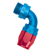 Load image into Gallery viewer, Russell Performance Swivel Hose End Assy #10 AN Male SAE Port to #8 Hose 90 Deg Red/Blue Anodized