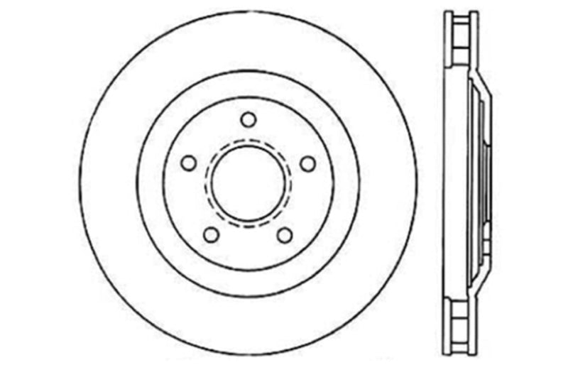 StopTech Power Slot 97-04 Chevy Corvette / 04 & 08 Cadillac XLR/XLR-V Front Left Drilled Rotors