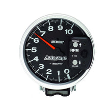 Load image into Gallery viewer, Autometer 5 inch 10,000 RPM w/ Peak Memory Pedestal Tachometer Auto Gage - Black