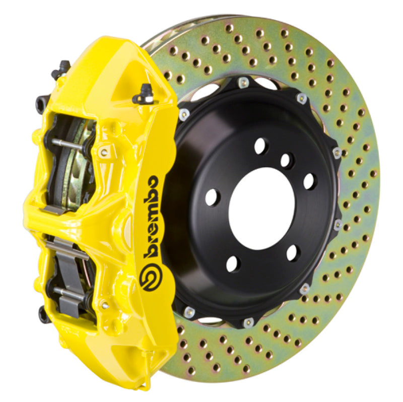 Brembo 88-91 Testarossa Front GT BBK 6 Piston Cast 380x32 2pc Rotor Drilled- Yellow