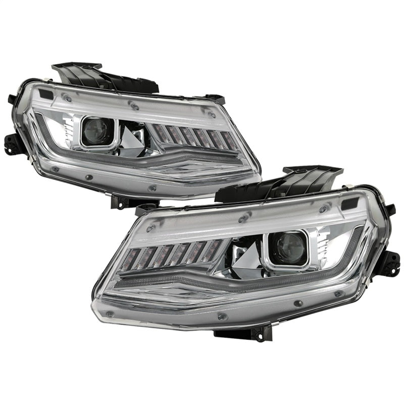 Spyder Chevy Camaro 16-18 (Do Not Fit Halogen) Projector Headlights Chrome PRO-YD-CCAM16HIDSI-SEQ-C