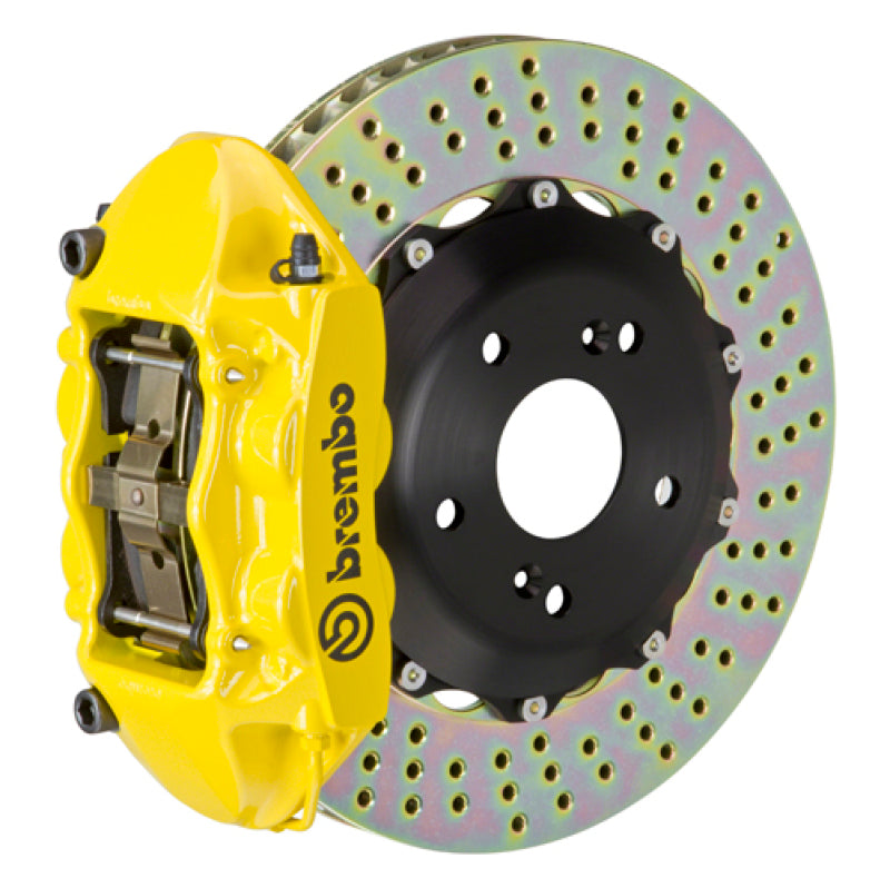 Brembo 16+ Miata MX-5 (ND) Front GT BBK 4 Piston Cast 328x28 2pc Rotor Drilled- Yellow