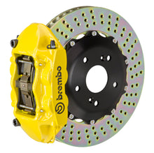 Load image into Gallery viewer, Brembo 99-07 Lancer Evo VI/VII/VIII/IX Rear GT BBK 4 Piston Cast 328x28 2pc Rotor Drilled- Yellow