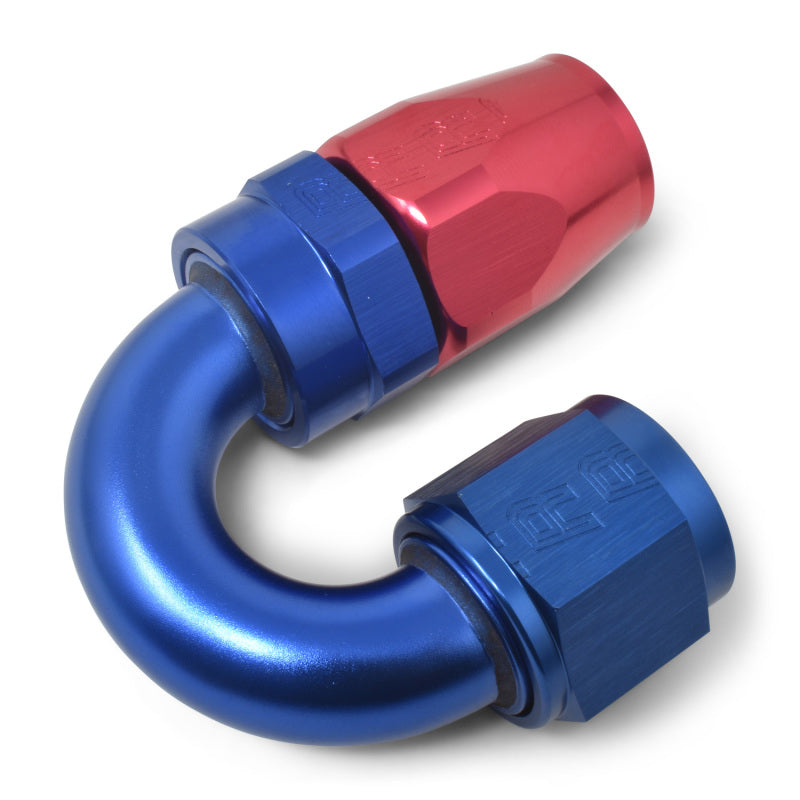 Russell Performance -10 AN Red/Blue 180 Degree Full Flow Swivel Hose End (With 15/16in Radius)