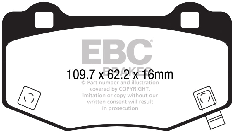 EBC 2015+ Ford Mustang (6th Gen) 5.2L (GT350) Shelby Redstuff Rear Brake Pads