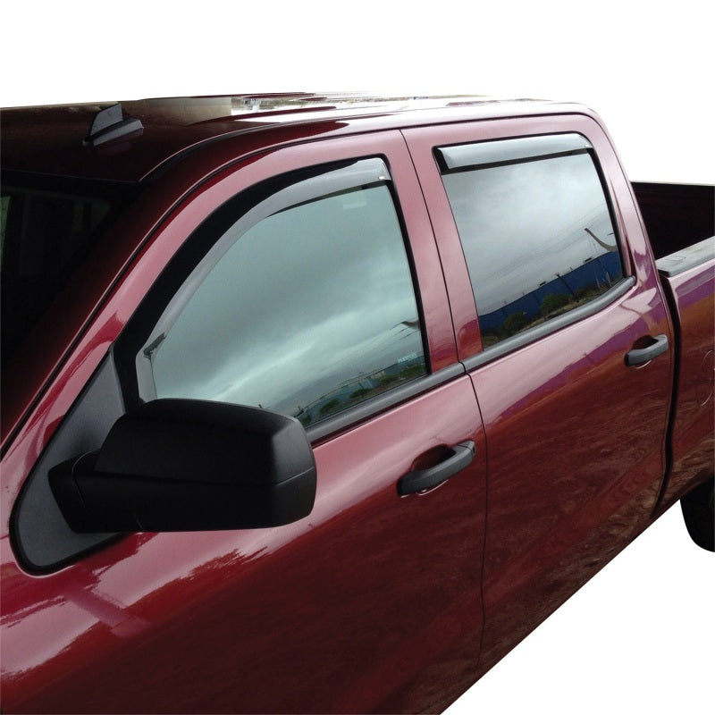 Westin 2014-2018 Chevy Silverado 1500 Crew Cab Wade In-Channel Wind Deflector 4pc - Smoke