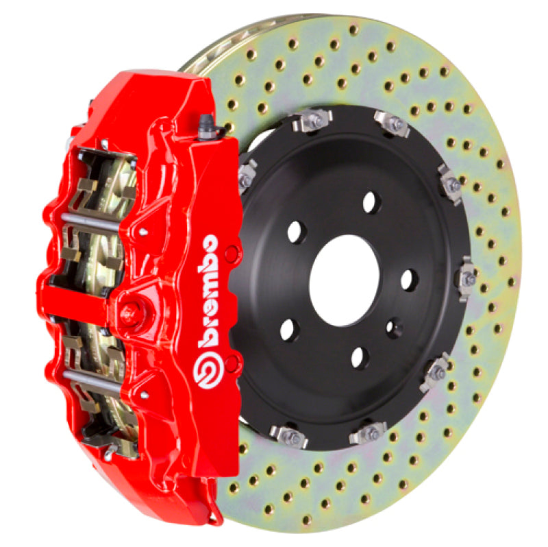 Brembo 05-11 A6 3.0T/4.2L Front GT BBK 6 Piston Cast 380x34 2pc Rotor Drilled-Red