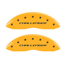 Load image into Gallery viewer, MGP 4 Caliper Covers Engraved Front &amp; Rear Block/Challenger Yellow finish black ch