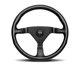 Momo Montecarlo Steering Wheel 350 mm - Black Leather/Black Stitch/Black Spokes