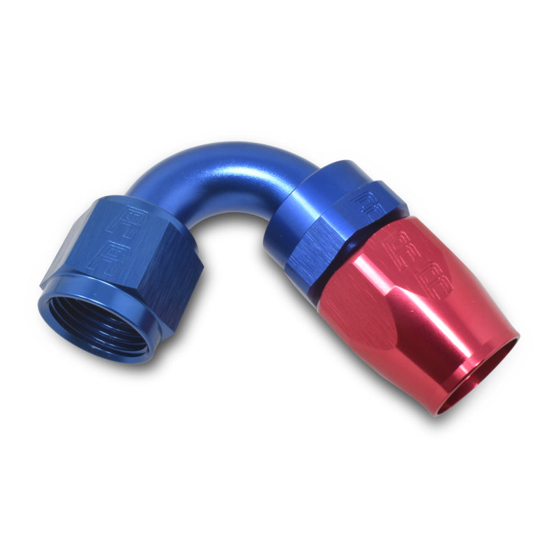 Russell Performance -16 AN Red/Blue 120 Degree Full Flow Swivel Hose End (With 1-1/2in Radius)