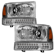 Load image into Gallery viewer, xTune Ford F250 F350 Superduty Excursion 99-04 OEM Style Headlights - Chrome HD-JH-FF25099-SET-LED-C