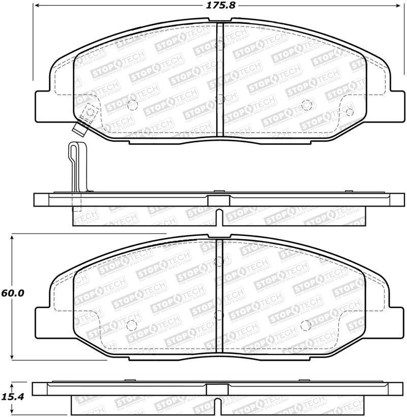 StopTech 08-14 Cadillac CTS Street Performance Front Brake Pads