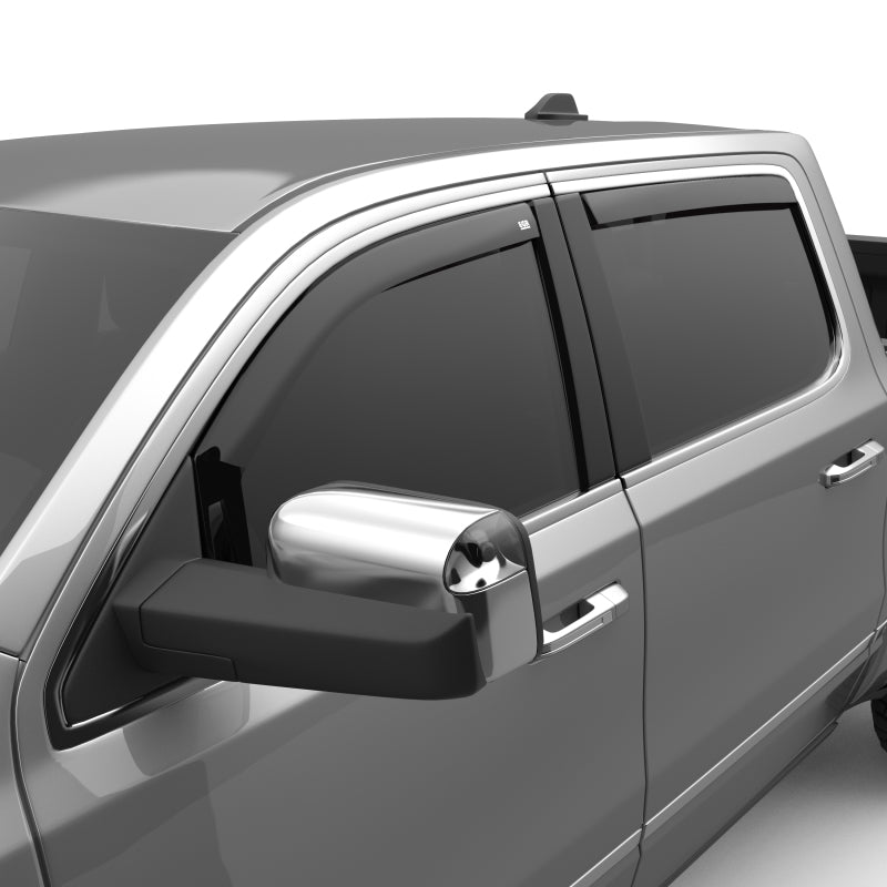 EGR 2019 Dodge Ram 1500 Quad Cab SlimLine In-Channel WindowVisors Set of 4 - Dark Smoke