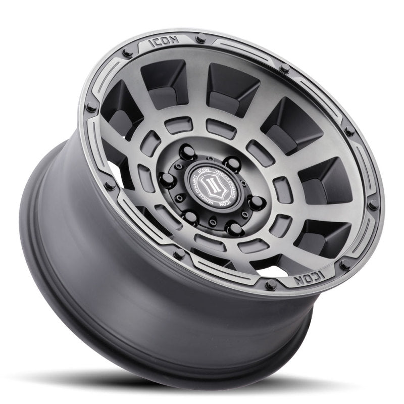 ICON Thrust 17x8.5 6x135 6mm Offset 5in BS Smoked Satin Black Tint Wheel