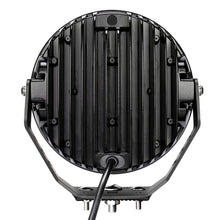 Load image into Gallery viewer, Go Rhino Xplor Blackout Series Round Single LED Spot Light Kit w/DRL (Surface Mount) 9in. - Blk