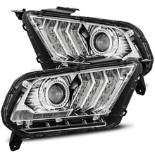 Load image into Gallery viewer, AlphaRex 10-12 Ford Mustang PRO-Series Projector Headlights Plank Style Chrome w/Top/Bottom DRL