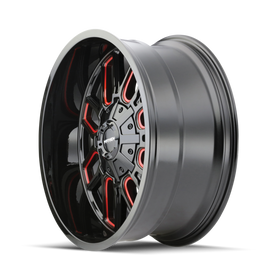 Mayhem 8107 Cogent 20x12 / 8x165.1 BP / -51mm Offset / 130.8mm Hub Black w/ Prism Red Wheel