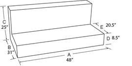Tradesman Steel L-Shape Liquid Storage Tank (Full Size) - White
