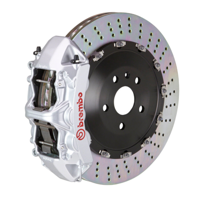 Brembo 10-16 E63 AMG/12-18 CLS63 AMG Front GT BBK 6 Piston Cast 405x34 2pc Rotor Drilled-Silver