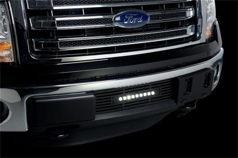 Putco 11-14 Ford F-150 - EcoBoost Bumper Grille Inserts - Black SS Bar and 10in Luminix Light Bar