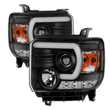 Load image into Gallery viewer, Spyder GMC Sierra 14-16 Projector Headlights Light Bar DRL Blk PRO-YD-GS14V2-LBDRL-BK