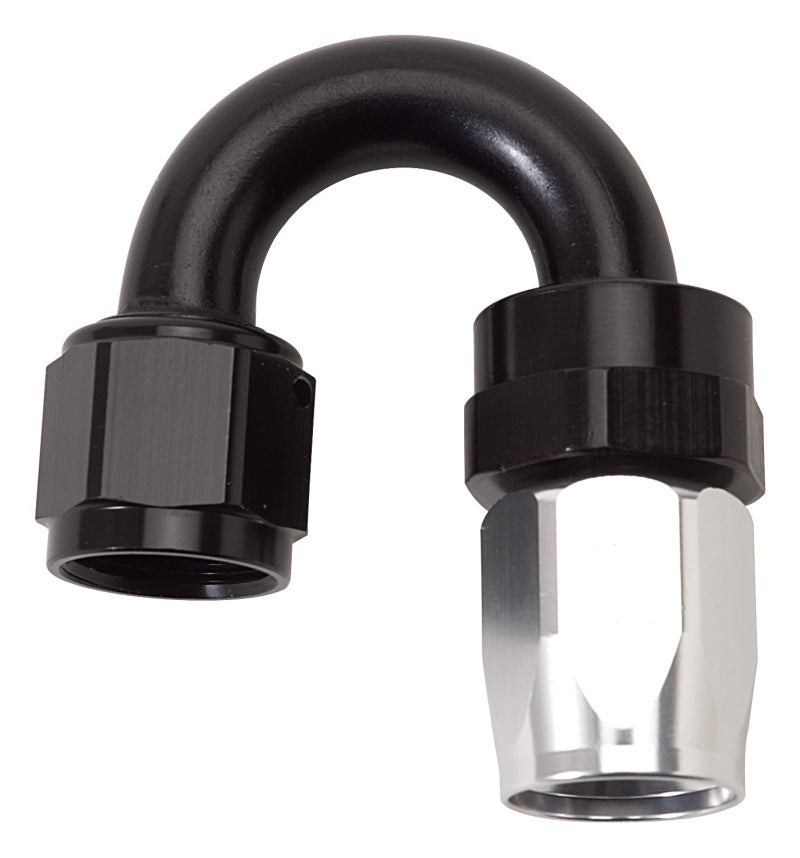 Russell Performance -12 AN Black/Silver 180 Degree Tight Radius Full Flow Swivel Hose End