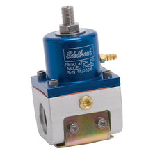 Load image into Gallery viewer, Edelbrock Fuel Pressure Regulator EFI 180 GPH 35-90 PSI -10In/Out -6 Return Blue/Clear